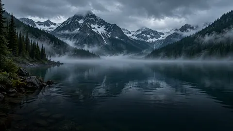 Misty Alpine Lake Reflection