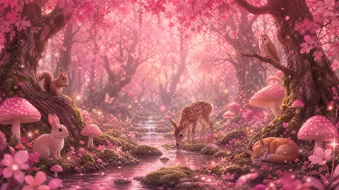Enchanted Forest With Sleeping Fox