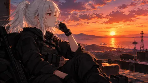 White-Haired Soldier Over Coastal City