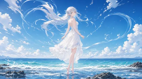 White-Haired Sylph by Ocean