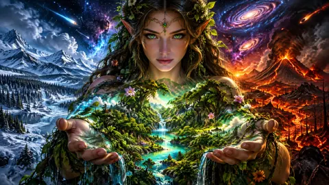 Elf Maiden Holding River Valley