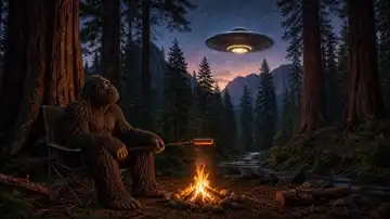 Sasquatch Under Starlight live wallpaper