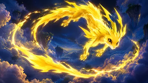 Golden Fox Lightning Above Islands