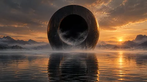 Black Monolith at Sunrise