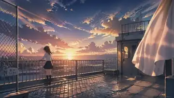 Rooftop Afterglow live wallpaper