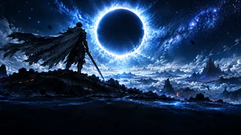 Armored Swordsman Under Eclipse