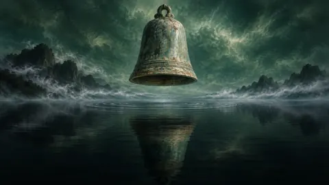 Hovering Bell Over Dark Lake