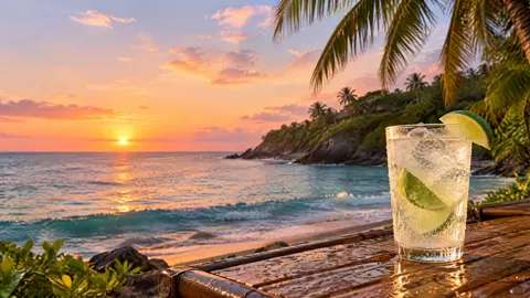 Lime Drink Above Tropical Cove