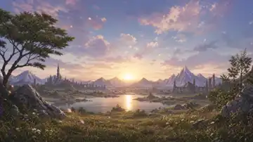 Sunset Over Ruins live wallpaper
