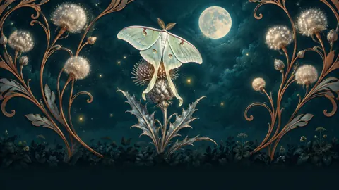 Luna Moth on Silver Thistle