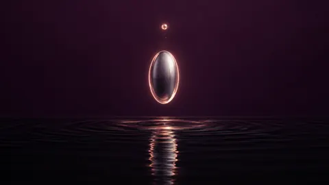 Silver Oval Above Dark Water