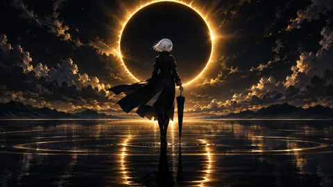 White-Haired Woman Under Eclipse