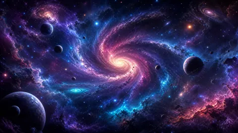 Spiral Galaxy With Nebulae