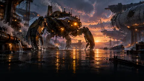 Salvage Walker in Flooded Shipyard