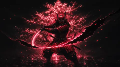 Red Samurai With Pink Katana