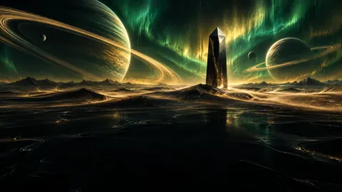 Monolith Under Ringed Planets