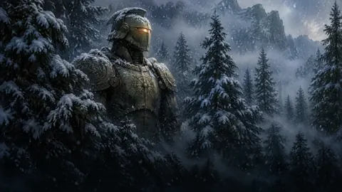 Bronze Automaton in Snowy Firs
