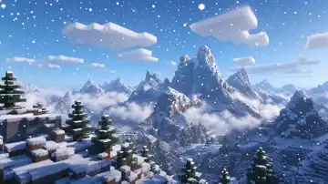 Snowbound Pixel Peaks live wallpaper
