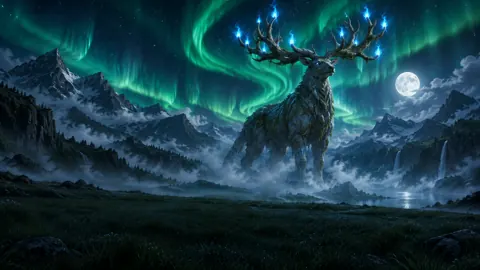 Flaming Antler Stag Aurora