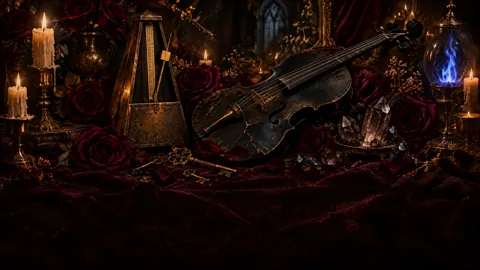 Black Violin With Blue Flame