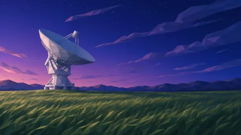 Radio Telescope at Twilight