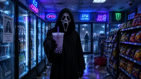 Ghostface With Bubble Tea