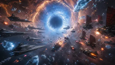 Space Battle in Iris Nebula
