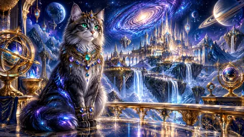 Jeweled Cat Above Cosmic City