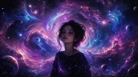 Dark-Haired Girl in Galaxies