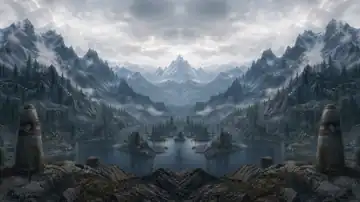 Misty Skyrim Valley live wallpaper