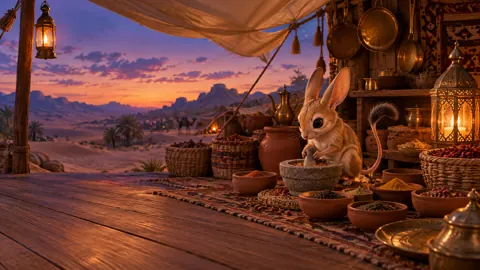 Jerboa Grinding Spices at Twilight