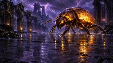 Giant Lantern Beetle in Ruins