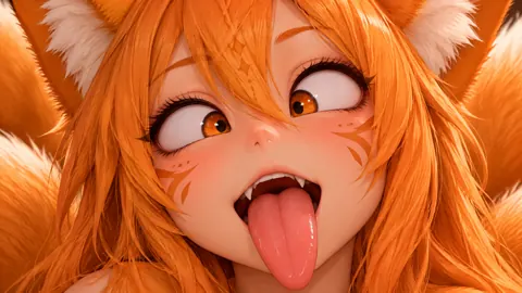 Orange Fox Girl Close-Up