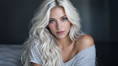 Platinum-Haired Woman Portrait