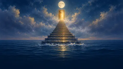 Stone Staircase to Golden Door