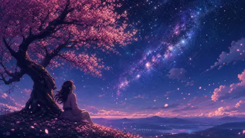 Anime Girl Under Cherry Tree