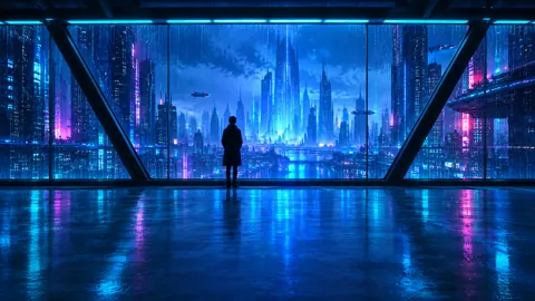 Figure in Cyberpunk Skybridge
