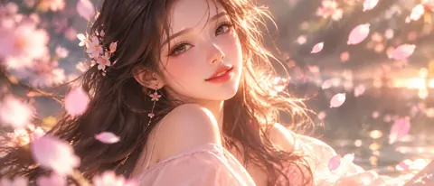Woman With Cherry Blossoms