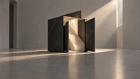 Black Cube Ivory Staircase