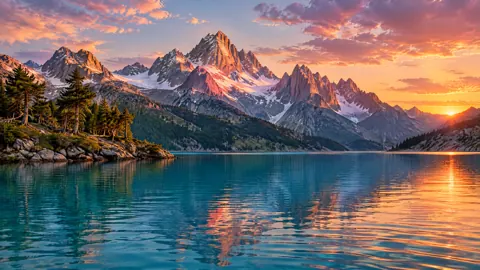 Turquoise Lake and Snowy Peaks