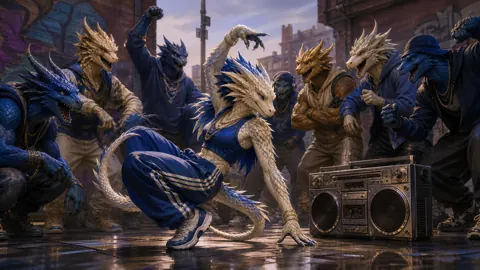 Dragonborn Breakdancing by Boombox