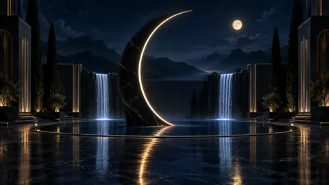 Black Marble Crescent Pool