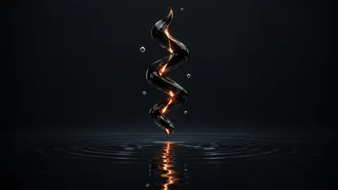 Black Glass Helix with Copper