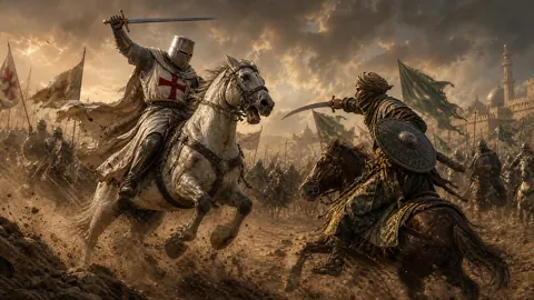Templar and Muslim Rider Clash