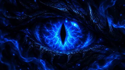 Demonic Blue Eye Close-Up