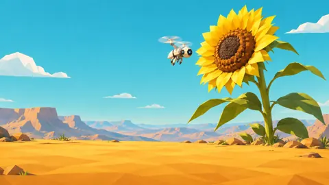 Robot Pollinator by Sunflower