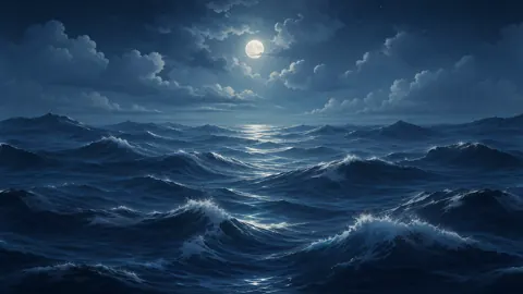 Moonlit Ocean With Whitecaps