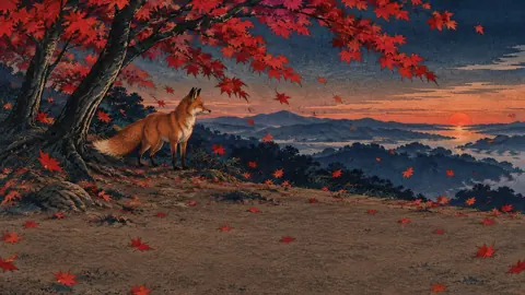 Red Fox Under Maples