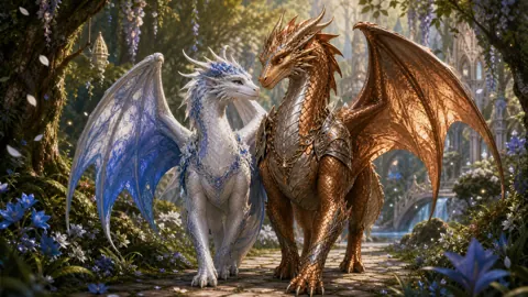 Two Dragons on Forest Path