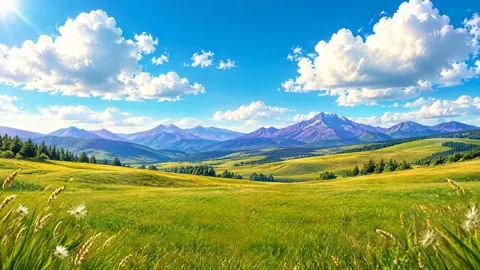Golden Meadows and Violet Mountains